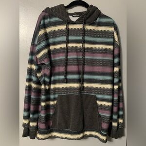 HEIMISH USA Women's Striped Sweater in Teal, Cream, and Purple